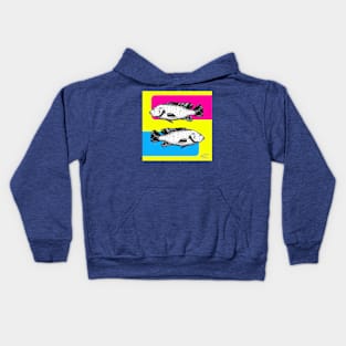 pop art fish design Kids Hoodie